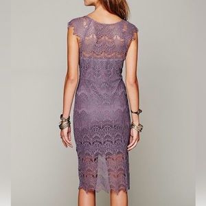 Free People Intimately purple lace short dress pull on cotton liner size XS